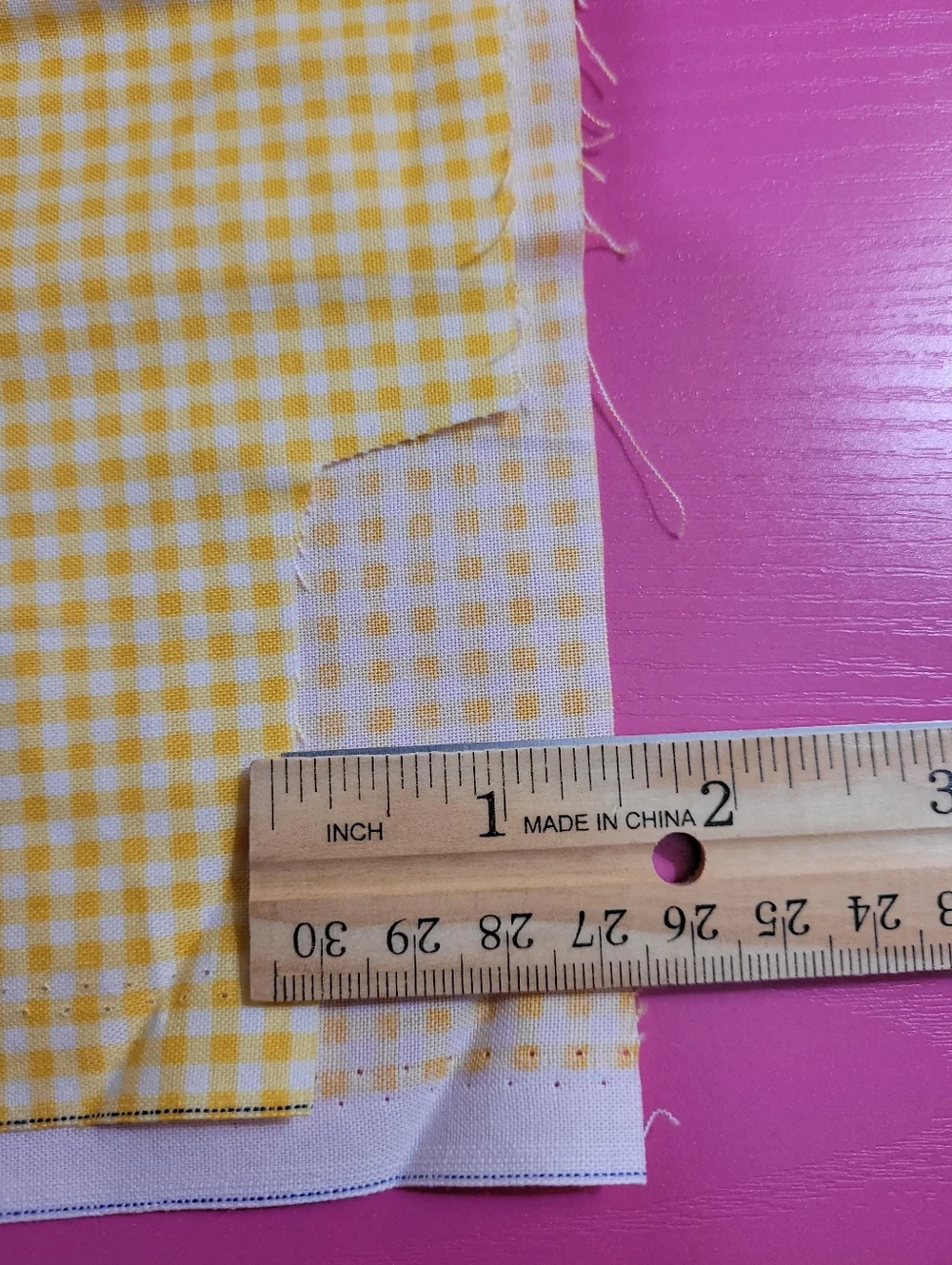 Michael Miller x Vera Bradley Yellow & White Gingham Cotton Fabric 1 Yd (0674)